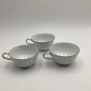 Noritake Dawn 5930 Vintage Tea Cups Set of 3 White Porcelain Japan